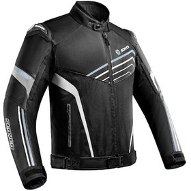 Resim Ebakbak Motosiklet Montu Full Korumalı 4 Mevsim Maxdura Kumaş Ve Pu Deri Motor Mont Siyah Edt 