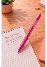 Resim Neon Jel Kalem 1.0mm 1 Adet Pensan Neon Gel Tükenmez Kalem Neon Pilot Kalem Canlı Neon Renk Akıcı Yazım Okul Ofis Pembe 
