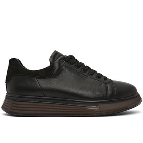 Resim Derimod Erkek Siyah Bağcıklı Kalın Tabanlı Deri Sneaker 25SFD6406FT 