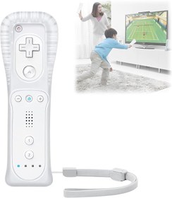 Resim Nizirioo Wii Controller Wii uzaktan kumandalar: Kablosuz uzaktan kumanda, beyaz, Gamepad kumandası uyumlu, silikon kılıflı Wii Controller Wii/WiiU konsolu için Wii uzaktan kumanda 