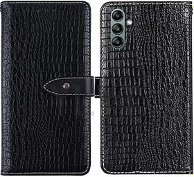 Resim HsinchuTien Siyah Klasik Tkılıf için Samsung Galaxy S24 6.2 inch PU Deri Görüntüleme Standı TPU Silikon Cep telefonu Kılıfları Koruyucu Kapaklı Cep telefonu Kart Cepleri 