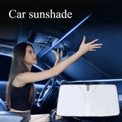 Resim 1 adet Titanyum Alaşım Araba Güneşlik, Ön Cam Kapak Perdesi, Evrensel Uygunluk, UV Koruma, Isolasyon, Araç İçi Aksesuarları için Güneş Engelleyici, Araba Perdeleri, Güneşlikler 