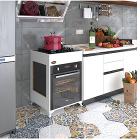 Resim Kenzlife ankastre modülü kabini selenyum3 byz fırın ocak dolabı ayaklı üstten 