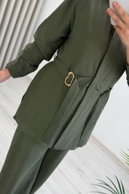 Resim T Moda Store My Magazin Liyosel Kumaş Toka Detaylı Tesettür İkili Takım 