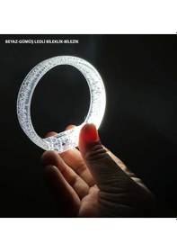Resim Mey İthalat Beyaz-gümüş Led Işıklı Baskı Yapılabilen Pilli Bileklik Bilezik 1,5 Cm Genişlik Beyaz - Gümüş 46305068 