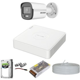 Resim HIKVISION COLORVU GECE-KARANLIKTA 7/24 RENKLİ 1 KAMERALI SET 500 