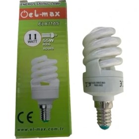 Resim Elmax 11W E14 Spiralli Tasarruflu Ampul 2700K Elmax 