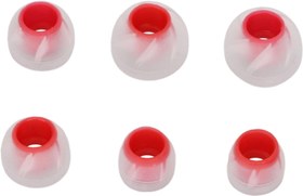 Resim Shanrya Kulaklık Eargels, ergonomik tasarım silikon kulak tıkacı 4,5 – 6,5 mm ses deliği için (şeffaf kırmızı) 