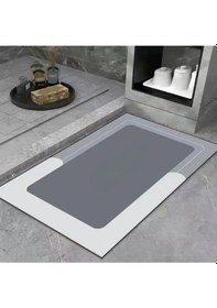 Resim Mainshop 2 Adet Kare Sihirli Su Emici Banyo Paspası Kaymaz Tabanlı Ayak Paspası 38x58 Cm M-60 Çok Renkli 