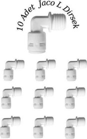 Resim 10 Adet Su Arıtma Filtre Bağlantı L Dirsek 1/4 - 6 mm (Jaco - Vidalı Bağlantı) 
