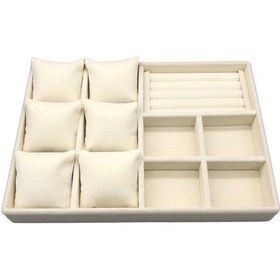 Resim Yeni Süet Krem Takı Sergileme Kutusu Aydındecor Çok Renkli 