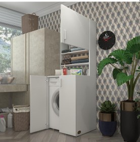 Resim Kenzlife Çamaşır Makinesi Dolabı Kasparov Byz 180*066*55-20 Banyo Çok Renkli 