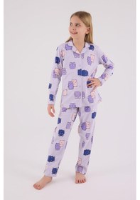 Resim Rolypoly Kız Çocuk Gömlek Pijama Lila-1759 Lila 
