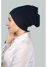 Resim Altobeh Hazır Pratik Geçmeli Uzun Boru Tesettür Bonesi - Lacivert 
