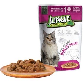 Resim Jungle Dana Etli Jelly Pouch Kısırlaştırılmış Yetişkin Kedi Yaş Maması 100 G 
