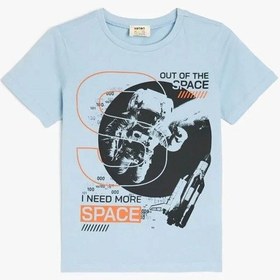 Resim Koton Uzay Baskılı Mavi Erkek Çocuk T-shirt 5skb10158tk Mavi 