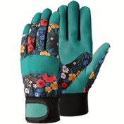 Resim 1 Çift Nefes Alabilen Polyester Çiçekli Bahçe Eldiveni - Ambidextrous, Kolay Bakım, Hafif, Makine Yıkamalı, Bahçecilik ve Açık Hava Aktiviteleri için İdeal, Bahçecilik Eldivenleri | Çiçekli Desen Eldivenleri | Polyester Eldivenleri 