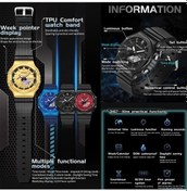 Resim Besthome1 Sekizgen Meşe El Lambası, Su Geçirmez Spor Çalar, Saat Erkekler İzle, Siyah Kırmızı Çok Renkli, Su Dayanıklı, Spor Sa Siyah 