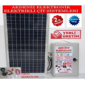 Resim Elektrikli Çit Ayi Domuz Kovucu 50W Panel 24 Amper Akü 