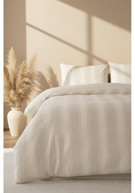 Resim Rivaistanbul Nenas Vizon Çift Kişilik Nevresim Takımı 4 Parça %100 Pamuklu Krem 