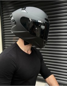 Resim Rivox R2 Mat Siyah Kapalı Kask 