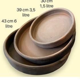 Resim 3'lü %100 Pişmiş Toprak Güveç-Fırın Tepsisi-Pişirme Kabı Seti Toprak 