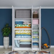 Resim Rani BA104 Yüklük 3 Kapaklı 10 Raflı Yatak Yorgan Yastık Saklama Dolabı Beyaz 