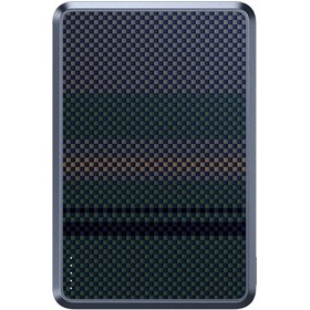 Resim Benks MP16 ArmorGo M-safe Şarj Özellikli Ultra İnce Aurora Serisi Aramid Fiber Powerbank 15W 10000mAh - Siyah-Yeşil 