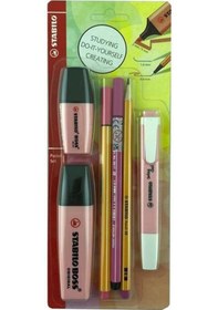 Resim Stabilo Fosforlu Kalem Tek Renk Pastel Set 6'lı Pembe 70/129-6 Pembe 