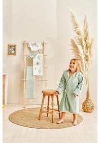 Resim Soley Boho Çocuk Bornozu Yeşil 