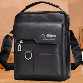 Resim Uniseks Retro Dikey Çapraz Çanta - Ayarlanabilir Omuz Askısı, Çok Bölmeli ve Fermuarlı Hafif İş Günlük Çantası Erkekler & Kadınlar için, Siyah 