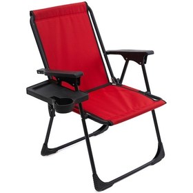 Resim Natura Bardaklıklı Kamp Sandalyesi - Kırmızı 