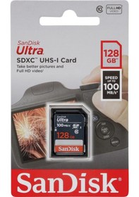 Resim Sandisk Ultra SDSDUNR-128G-GN3IN 128 GB SDXC UHS-I Class 10 Hafıza Kartı 