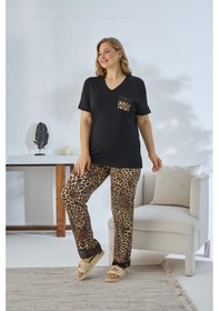 Resim Sevim Kadın Büyük Beden Kısa Kol Siyah Pijama Takım C6t5n841 001 