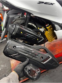 Resim SERDAR UYSAL MODİFİYE CENTER PCX 2021,22,23,24,25 MODEL EGZOZ KARBON KAPAK SET 
