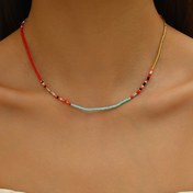 Resim Bohemian Tatil Tarzı Renkli El Yapımı Pirinç Boncuklu Kolye Tatil Parti Aksesuarları Arkadaşlık Hediyesi 