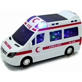 Resim Can Ali Toys Sesli 3D Işıklı Ambulans Çocuklar İçin Eğlenceli Oyun Aracı 21,5x11x9,5 cm 