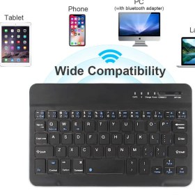 Resim Duhaline Samsung Galaxy Tab Active 3 T577 Uyumlu Bluetooth Tablet Klavyesi Mini Slim Şarjlı Kablosuz Klavye 