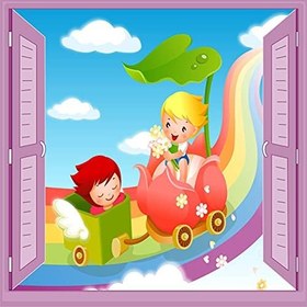 Resim Çocuk Odası Bebek Odası Pencere Poster Duvar Kağıdı Araba 