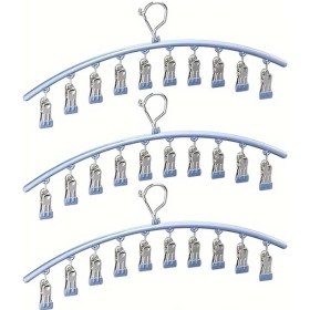 Resim Fochsia 3 Adet Paslanmaz Çelik Çamaşır Askısı Ve Mandal Seti - Mavi 