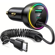 Resim Honeybeeshop Siyah 30w Hizli Sarj Usb C Ve Sigara Cakmak Adaptorlu 3u 1 Arada Araba Sarj Aleti Akilli Telefon Tablet Kulaklik Icin 
