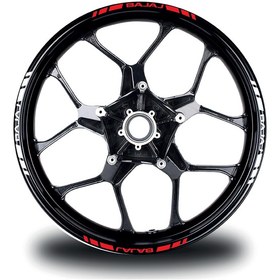 Resim Bajaj Yazılı Kısa Dış Şerit 16'lı Çift Renk Jant Sticker Modeli 