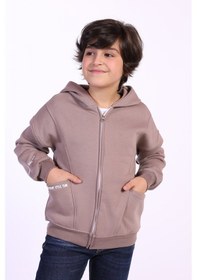 Resim Toontoy Kids Toontoy Erkek Çocuk Cep Dıfferent Style Tıme Baskılı Hırka Gri Melanj 