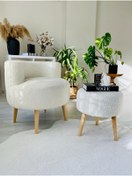 Resim WEBPANYA Tekli Koltuk Berjer (SALON, BALKON, OFİS) Puf Hediyeli 