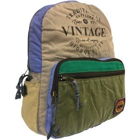 Resim Old Cotton Cargo Kaliteli Renkli Vintage Disayn Günlük Sırt Gezi Okul Seyahat Çantası 31 Cm X 41 Cm Haki 