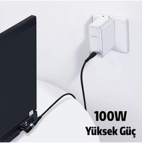 Resim Baseus Zinc Manyetik Type-c To Dc Round 79x55mm Lenovo Laptop Şarj Kablosu 100w 2m- 5775 