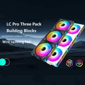 Resim Yapı Bloğu Fanı ARGB Kasa Soğutma Fanı Kablosuz Bağlantı PWM Sessiz Versiyon 12cm Kasa Soğutma Fanı 