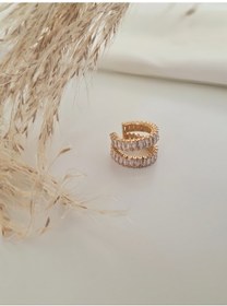 Resim Vip Özel Seri Antialerjik Zirkon Taşlı Kıkırdak Gold Renk Küpe Gold 