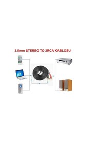 Resim DNR Bilişim Aux Kablo 2rca 3.5mm Jack 3 Metre 