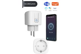Resim Koresan Akıllı Priz Wifi 16A Uzaktan Kontrol Sesli Kontrol Özellikli Tuya Arayüzlü 